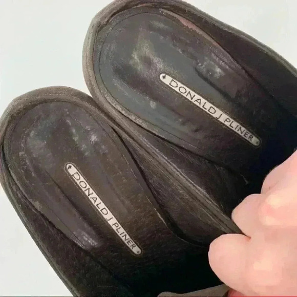 Donald J pliner heels size 8.5 chocolate brown square toe vintage 90s academia - Picture 11 of 12